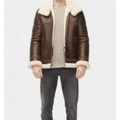 Shearling Leather Men’s Aviator Sheepskin Shearling Leather Jacket