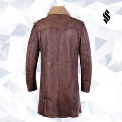 Shearling Leather Men’s B3 Aviator Sheepskin Shearling Leather Trench Brown Coat -Milani Jackets Shop Men sB3aviatorSheepskinShearlingLeatherTrenchBrownCoat2