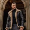 Shearling Leather Men's B3 RAF Aviator Sheepskin Shearling Leather Jacket -Milani Jackets Shop Men sBeltedB3RAFAviatorSheepskinShearlingLeatherJacket