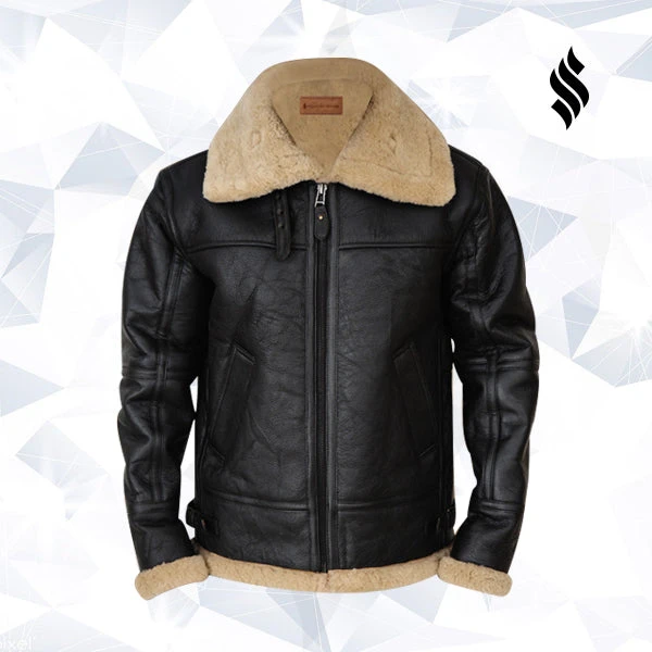 Custom Made Men’s Black B3 Bomber Sheepskin Jacket 3 Custom Made Men’s Black B3 Bomber Sheepskin Jacket