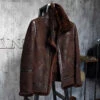 Shearling Leather Men B3 Sheepskin Brown Shearling Leather Jacket -Milani Jackets Shop Men sShearlingLeatherJacketDarkBrownB3JacketOriginalFlyingJacketMen sFurCoatAviationLeathercraftPilots