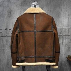 Shearling Leather Men's B3 Shearling Dark Brown Leather Jacket -Milani Jackets Shop Men sShearlingLeatherJacketDarkBrownB3JacketOriginalFlyingJacketMen sFurCoatAviationLeathercraftPilotsCoat2