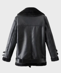 Custom Made Mens Black Shearling Winter Leather Jacket -Milani Jackets Shop Mens Black Shearling Winter Leather Jacket