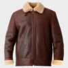 Custom Made Mens Brown Aviator Shearling Leather Jacket -Milani Jackets Shop Mens Brown Aviator Shearling Leather Jacket