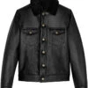 Shearling Leather Mens Denim Style Genuine Leather Jacket With Fur -Milani Jackets Shop Mens Denim Style Genuine Leather Jacket with Fur