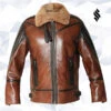 Shearling Leather Mens RAF Flight Aviator Real Sheepskin Fur Collar Leather Jacket -Milani Jackets Shop Mens RAF Flight Aviator Real Sheepskin Fur Collar Leather Jacket