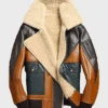 Shearling Leather Mens Shearling Sheepskin Bomber Leather Jacket -Milani Jackets Shop Mens Shearling Sheepskin Bomber Leather Jacket
