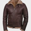 Custom Made Mens Sheepskin Shearling Brown Jacket 2 Custom Made Mens Sheepskin Shearling Brown Jacket -Milani Jackets Shop Mens Sheepskin Shearling Brown Jacket
