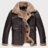Custom Made Mens Sheepskin Shearling Dark Brown Leather Jacket 1 Custom Made Mens Sheepskin Shearling Dark Brown Leather Jacket -Milani Jackets Shop Mens Sheepskin Shearling Dark Brown Leather Jacket