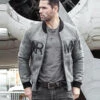 Shearling Leather Mens Grey Sheepskin Army Shearling Bomber Jacket 2 Shearling Leather Mens Grey Sheepskin Army Shearling Bomber Jacket -Milani Jackets Shop MensGreySheepskinArmyShearlingBomberJacket