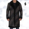 Shearling Leather Ralph Two Tone Long Mens Shearling Leather Trench Coat