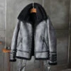 Custom Made Shearling Coat Mens B3 Bomber Jacket Short Fur Coat Jacket 2 Custom Made Shearling Coat Mens B3 Bomber Jacket Short Fur Coat Jacket -Milani Jackets Shop Shearling Coat Mens B3 Bomber Jacket Short Fur Coat Jacket