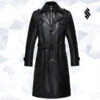 Shearling Leather Sheepskin Men Long Leather Trench Coat -Milani Jackets Shop SheepskinMenLongLeatherTrenchCoat