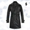 Shearling Leather Vintage Trench Coat -Milani Jackets Shop Vintagaetrenchcoat