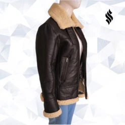 Custom Made Women B3 Bomber Shearling Aviator Jacket -Milani Jackets Shop Women Bomber Shearling Aviator Jacket