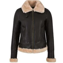 Custom Made Women Flying Aviator Real Sheepskin Leather Jacket