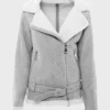 Custom Made Women’s Grey Suede Shearling Jacket