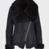 Custom Made Womens Black Shearling Fur Leather Jacket -Milani Jackets Shop Womens Black Shearling Fur Leather Jacket f35d3689 9e68 413f ac94 d6c7492034e0