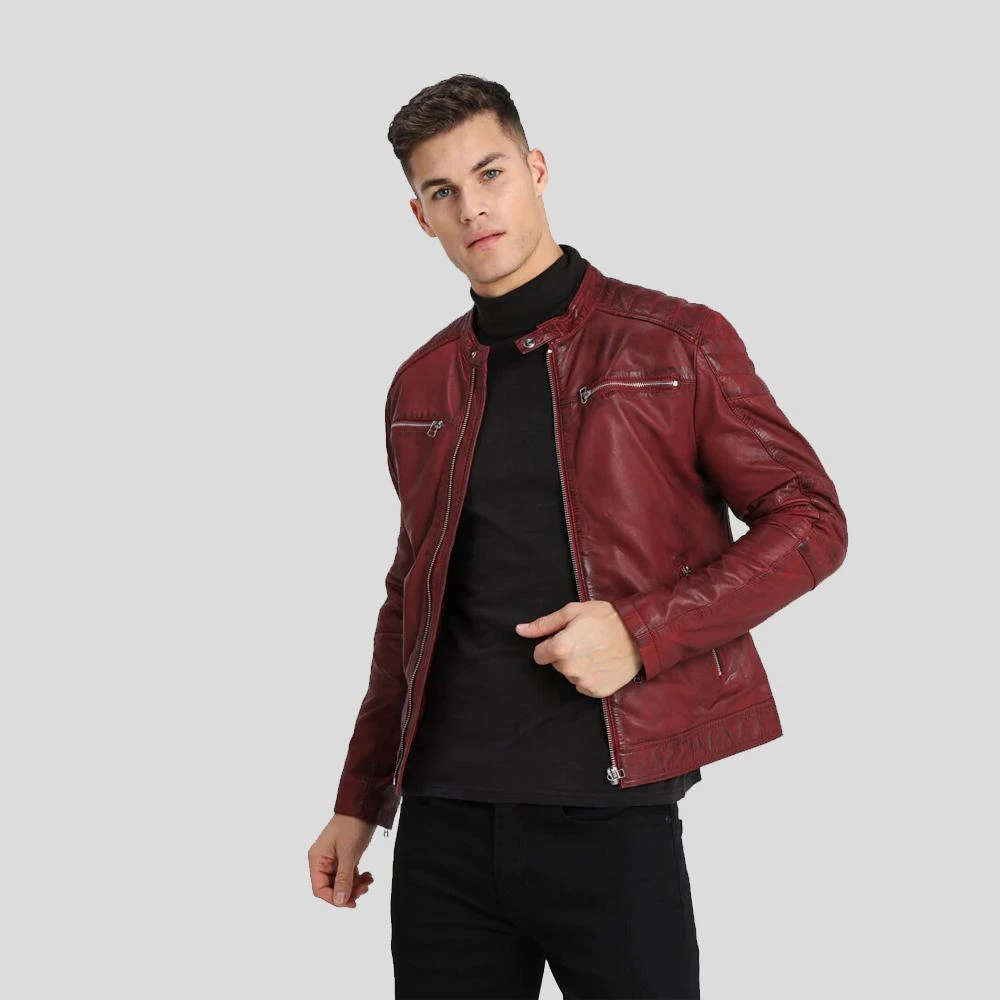 Milani Jackets Shop 27 Milani Jackets Shop -Milani Jackets Shop biker leather jacket ben red 1