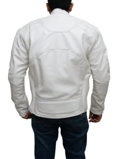 Custom Made Pure White Biker Leather Jacket -Milani Jackets Shop biker white leather jacket
