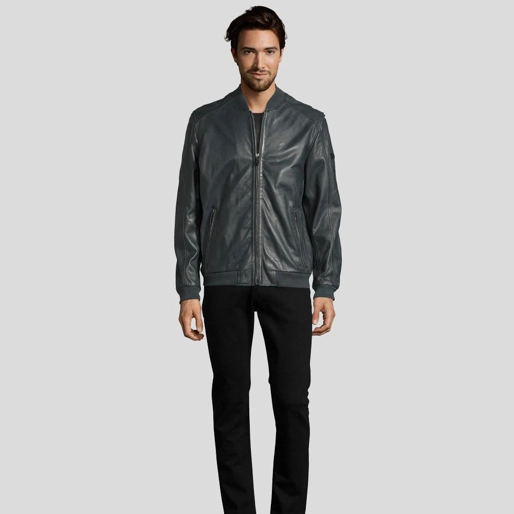 Shearling Leather Noch Black Bomber Leather Jacket 4 Shearling Leather Noch Black Bomber Leather Jacket - Image 2