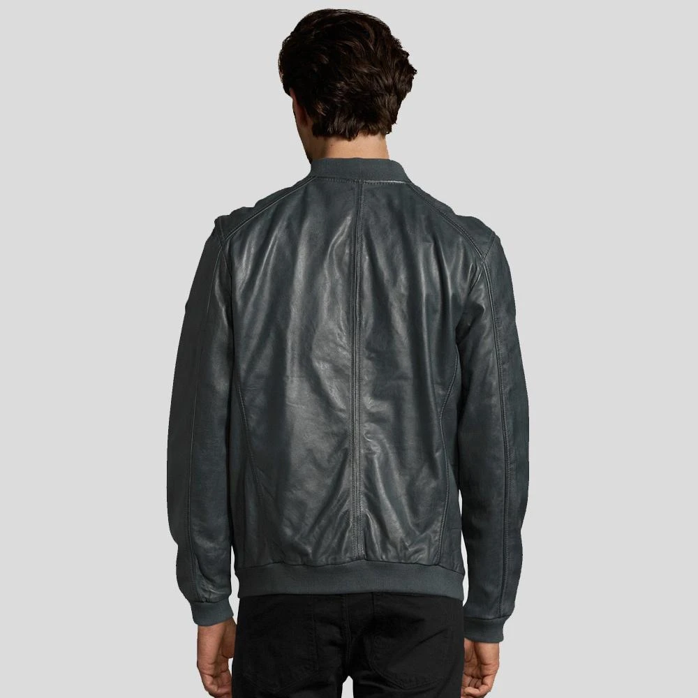 Shearling Leather Noch Black Bomber Leather Jacket 5 Shearling Leather Noch Black Bomber Leather Jacket - Image 3
