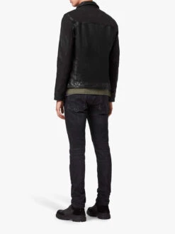 Custom Made Men Solid Black Leather Jacket