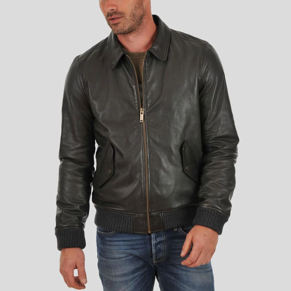Shearling Leather Ioan Black Bomber Leather Jacket 3 Shearling Leather Ioan Black Bomber Leather Jacket