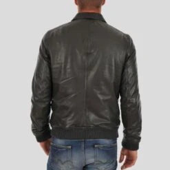 Shearling Leather Ioan Black Bomber Leather Jacket 8 Shearling Leather Ioan Black Bomber Leather Jacket -Milani Jackets Shop bomber leather jacket ioan black 2