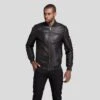 Shearling Leather Kyros Black Bomber Genuine Leather Jacket -Milani Jackets Shop bomber leather jacket kyros black 1