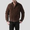 Shearling Leather Harry Suede Brown Bomber Leather Jacket 2 Shearling Leather Harry Suede Brown Bomber Leather Jacket -Milani Jackets Shop brown bomber leather jacket harry suede mens 1