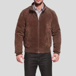 Shearling Leather Harry Suede Brown Bomber Leather Jacket 14 Shearling Leather Harry Suede Brown Bomber Leather Jacket -Milani Jackets Shop brown bomber leather jacket harry suede mens 2