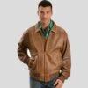 Shearling Leather Mord Brown Bomber Leather Jacket 1 Shearling Leather Mord Brown Bomber Leather Jacket -Milani Jackets Shop brown bomber leather jacket mens mord 1