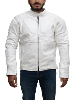 Custom Made Pure White Biker Leather Jacket -Milani Jackets Shop cool biker leather jacket