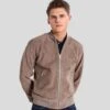 Shearling Leather Rolf Grey Suede Bomber Leather Jacket -Milani Jackets Shop grey bomber leather jacket rolf men 1
