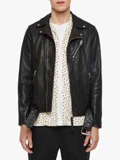 Custom Made Natty Black Jacket For Men -Milani Jackets Shop men lapel leather jacket