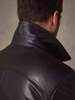 Custom Made Men Vintage Black Leather Jacket 13 Custom Made Men Vintage Black Leather Jacket -Milani Jackets Shop men pure black leather jacket