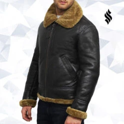 Shearling Leather Men's Aviator B3 World War2 Real Shearling Sheepskin Flying Jacket 8 Shearling Leather Men's Aviator B3 World War2 Real Shearling Sheepskin Flying Jacket -Milani Jackets Shop men s aviator b3 world war2 real shearling sheepskin flying jacket 2