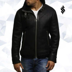 Shearling Leather Men's Aviator Black B3 World War2 Real Shearling Sheepskin Flying Jacket 10 Shearling Leather Men's Aviator Black B3 World War2 Real Shearling Sheepskin Flying Jacket -Milani Jackets Shop men s aviator black b3 world war2 real shearling sheepskin flying jacket 3
