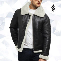 Shearling Leather Men's Aviator Real Shearling Sheepskin Leather Flying Jacket -Milani Jackets Shop men s aviator real shearling sheepskin leather flying jacket 4
