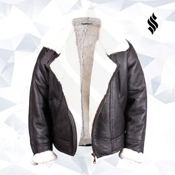 Shearling Leather Men's B3 Aviator Shearling Sheepskin Leather Flying Jacket 4 Shearling Leather Men's B3 Aviator Shearling Sheepskin Leather Flying Jacket - Image 2