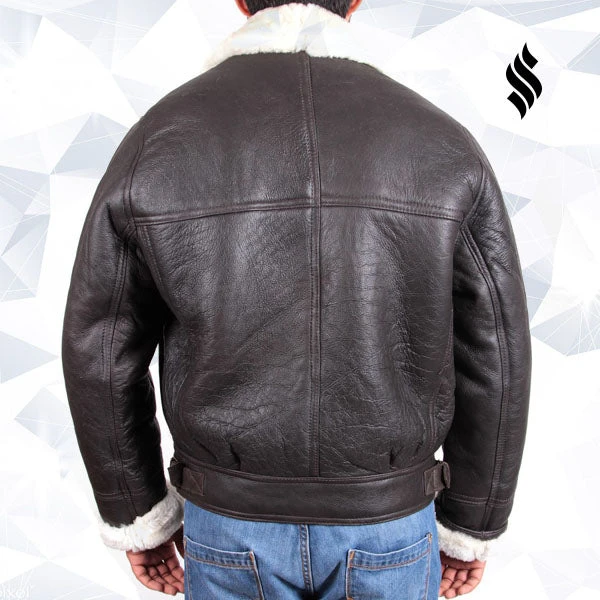 Shearling Leather Men's B3 Aviator Shearling Sheepskin Leather Flying Jacket 6 Shearling Leather Men's B3 Aviator Shearling Sheepskin Leather Flying Jacket - Image 4
