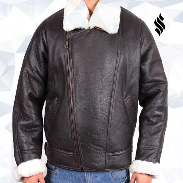 Shearling Leather Men's B3 Aviator Shearling Sheepskin Leather Flying Jacket 3 Shearling Leather Men's B3 Aviator Shearling Sheepskin Leather Flying Jacket