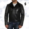Shearling Leather Men's Black Shearling Sheepskin Jacket -Milani Jackets Shop men s black shearling sheepskin jacket