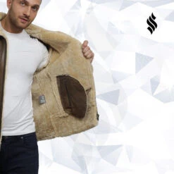 Shearling Leather Men's Brown Sheepskin Flying Jacket -Milani Jackets Shop men s brown sheepskin flying jacket 6