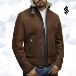 Shearling Leather Men's Brown Genuine Shearling Sheepskin Leather Jacket Vintage 11 Shearling Leather Men's Brown Genuine Shearling Sheepskin Leather Jacket Vintage -Milani Jackets Shop men s genuine shearling sheepskin spanish merino leather jacket 2