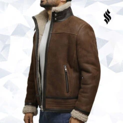 Shearling Leather Men's Brown Genuine Shearling Sheepskin Leather Jacket Vintage 13 Shearling Leather Men's Brown Genuine Shearling Sheepskin Leather Jacket Vintage -Milani Jackets Shop men s genuine shearling sheepskin spanish merino leather jacket 4