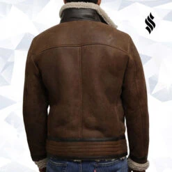 Shearling Leather Men's Brown Genuine Shearling Sheepskin Leather Jacket Vintage 14 Shearling Leather Men's Brown Genuine Shearling Sheepskin Leather Jacket Vintage -Milani Jackets Shop men s genuine shearling sheepskin spanish merino leather jacket 5