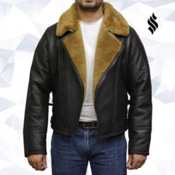 Shearling Leather Men's Leather Shearling Sheepskin Jacket -Milani Jackets Shop men s leather shearling sheepskin jacket 3