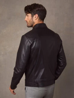 Custom Made Men Vintage Black Leather Jacket 14 Custom Made Men Vintage Black Leather Jacket -Milani Jackets Shop men vintage leather jacket 1